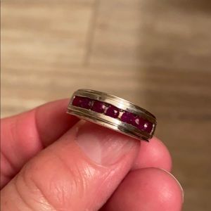 Silver and ruby band